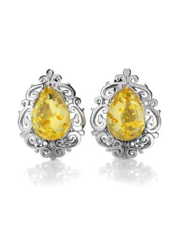 Amber Earrings In Sterling Silver The Luxor, image 