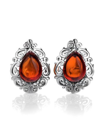 Amber Earrings In Sterling Silver The Luxor, image 