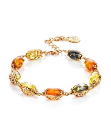 Link Amber Bracelet In Gold Plated Silver The Casablanca, image 