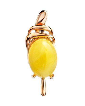 Fabulous Gold-Plated Pendant With Honey Amber The Sigma, image 