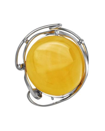 Handcrafted Amber Brooch In Sterling Silver The Rialto, image 