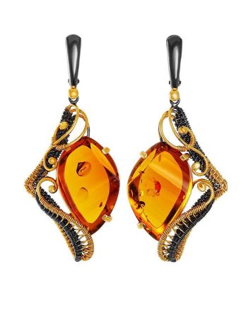 Amber Earrings In Gold-Plated Silver The Triumph, image 