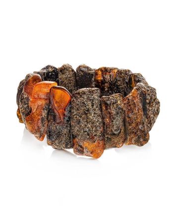 Black Amber Beaded Bracelet The Volcano, image 