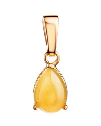 Honey Amber Pendant In Gold-Plated Silver The Twinkle, image 