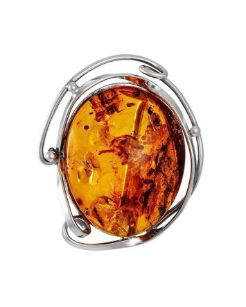 Handmade Amber Brooch In Sterling Silver The Rialto, image 