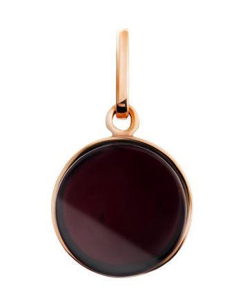 Round Amber Pendant In Gold-Plated Silver The Furor, image 