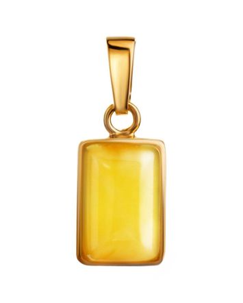 Square Cut Amber Pendant In Gold-Plated Silver The Copenhagen, image 