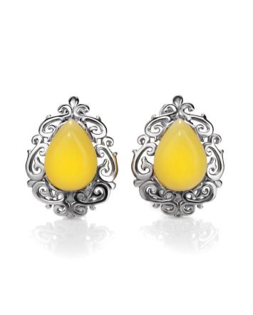 Amber Earrings In Sterling Silver The Luxor, image 