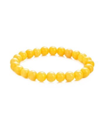 Bright Honey Amber Ball Beaded Bracelet The Prague, image 