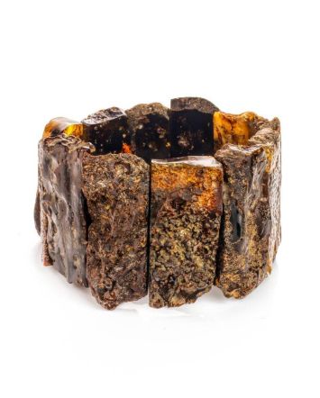 Bold Raw Amber Stretch Bracelet The Volcano, image 