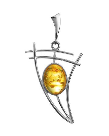 Lemon Amber Pendant In Sterling Silver The Sail, image 