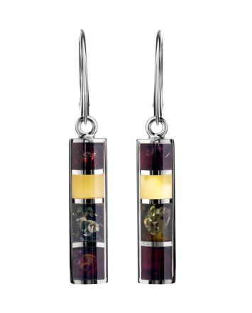 Drop Amber Earrings In Sterling Silver The London, image 