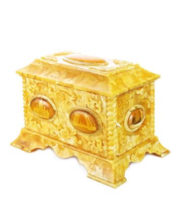 Handcrafted Honey Amber Casket, image 