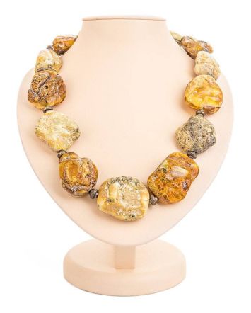 Raw Amber Beaded Necklace The Indonesia, image 