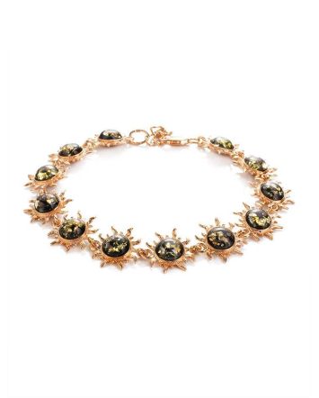 Link Amber Bracelet In Gold Plated Silver The Helios, image 