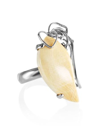 Bold Silver Ring With Mammoth Tusk The Era Collection, Ring Size: Adjustable, image 