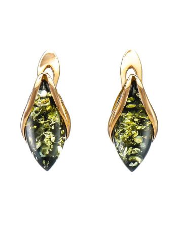 Gold Amber Earrings The Snowdrop, image 