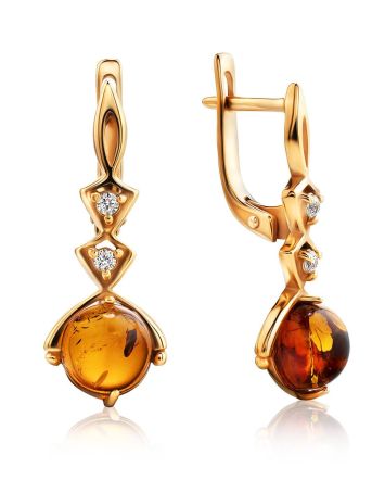 Ultra Feminine Gold Amber Earrings The Sambia, image 