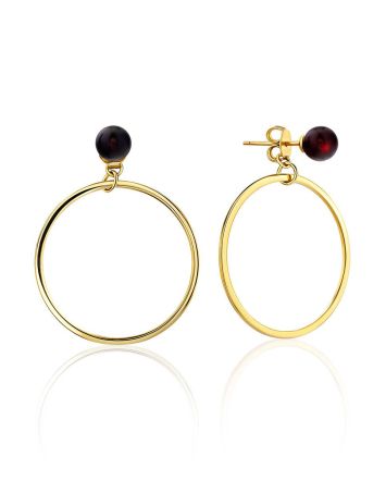 Geometric Design Gilded Silver Amber Earrings The Palazzo, image 