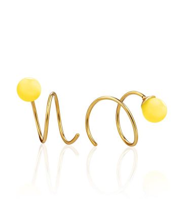 Gilded Silver Amber Spiral Hoop Earrings The Palazzo, image 