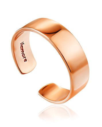 Minimalist Rose Plated Silver Ring The ICONIC, Ring Size: Adjustable, image 