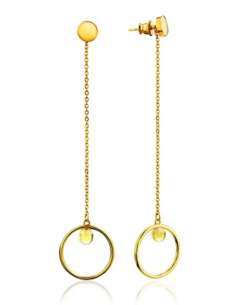 Trendy Gilded Silver Amber Chain Earrings The Palazzo, image 