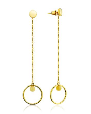Refined Gilded Silver Amber Chain Dangle Earrings The Palazzo, image 