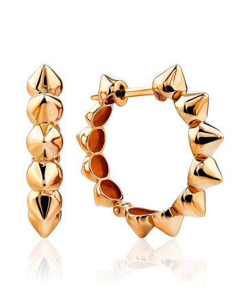 Glam Rock Style Gold Spike Hoop Earrings The Roxy, image 
