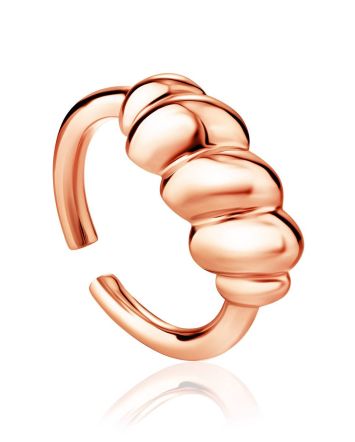 Rose Plated Silver Ring The Liquid, Ring Size: Adjustable, image 