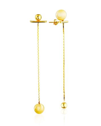 Fashionable Gilded Silver Amber Transformable Earrings The Palazzo, image 