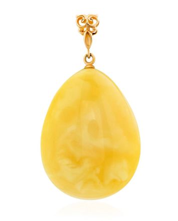 Elegant Gold Amber Pendant, image 