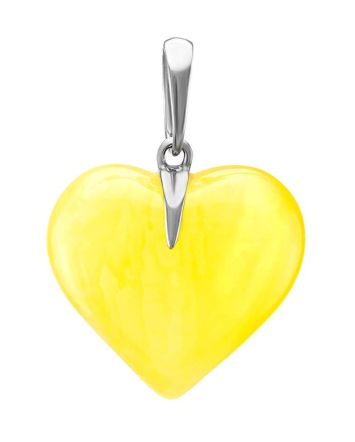 Cute Honey Amber Heart Shaped Pendant, image 