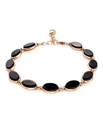GILDED SILVER AMBER LINK BRACELET THE MONACO, Length: 17, image 