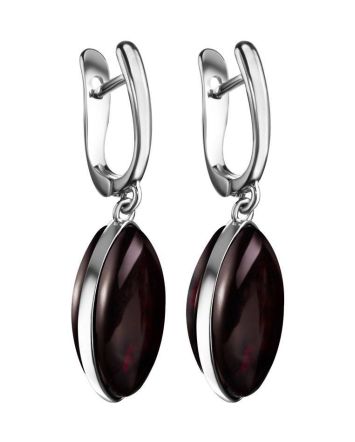 Cherry Amber Earrings In Sterling Silver The Amaranth, image 