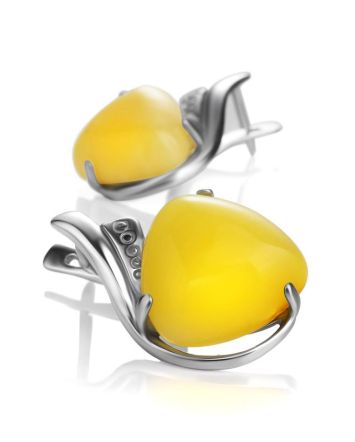 Honey Amber Earrings In Sterling Silver The Acapulco, image 