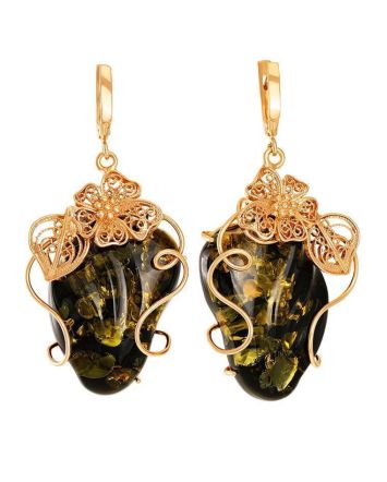 Amber Earrings In Gold-Plated Silver The Dew, image 