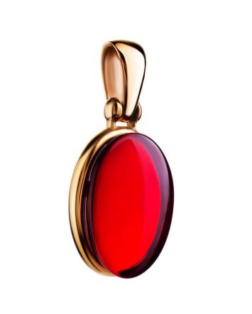 Oval Amber Pendant In Gold The Sangria, image 