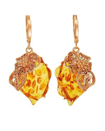Amber Earrings In Gold-Plated Silver The Dew, image 