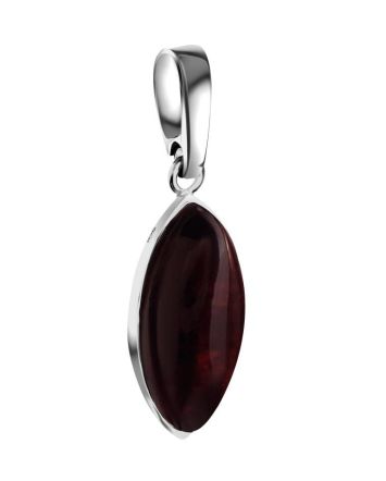 Leaf Cut Amber Pendant In Sterling Silver The Amaranth, image 