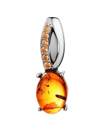 Amber Pendant In Sterling Silver With Champagne Crystals The Raphael, image 