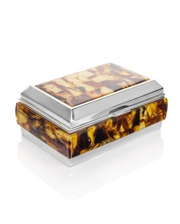 Multicolor Amber Mosaic Jewelry Box, image 