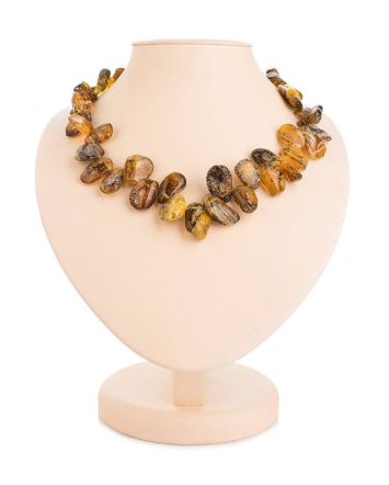 Designer Amber Beaded Necklace The Volcano, image 