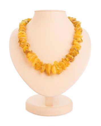 Honey Amber Beaded Necklace, image 