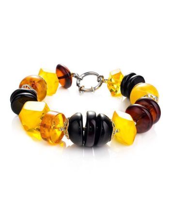 Multicolor Amber Beaded Bracelet, image 