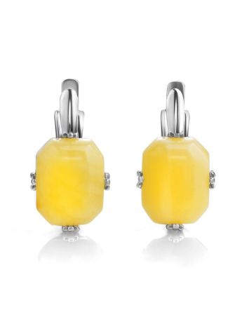 Faceted Amber Earrings In Sterling Silver The Jazz, image 
