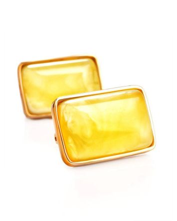 Honey Amber Earrings In Gold-Plated Silver The Copenhagen, image 