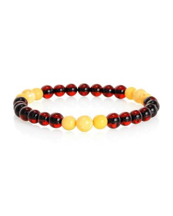 Two Toned Amber Beaded Bracelet The Prague, image 