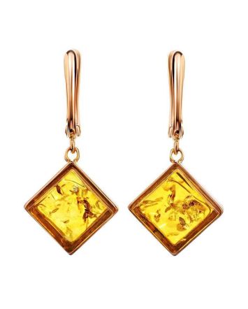 Lemon Amber Earrings In Gold The Ovation, image 