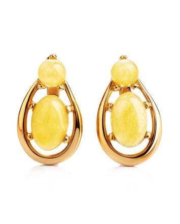 Butterscotch​ Amber Earrings In Gold-Plated Silver The Prussia, image 