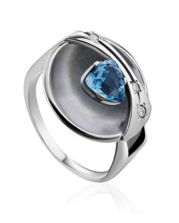 Stylish Silver Topaz Ring, Ring Size: 9 / 19, image 